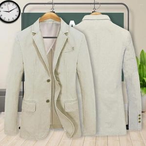 Men's Suits Flax Suit Coat With 2 Buttons Trendy Pairable Casual Loose Fit Perfect Jeans Or Pants