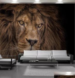 Wallpapers decoração de casa 3d papel de parede hd poderoso animal selvagem leão sala de estar quarto fundo decoração mural wallpa hairbun22504964