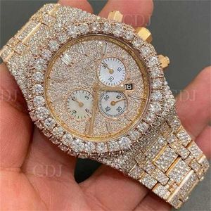 Ap Наручные часы Роскошные настройки Iced Out Vvs 1 Diamond Hip Hop Механические часы Позолоченные наручные часы из нержавеющей стали со стальным бюстомw7vr 4HJT