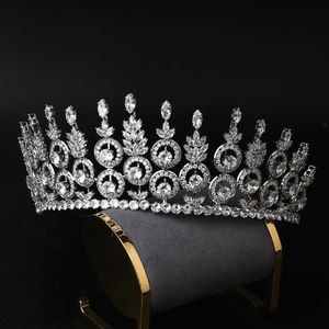 Saç klipleri barrettes yüksek dereceli tam zirkon gelin prenses düğün çiçek tiaras headdress basit stil aksesuarları hq0830HAIR