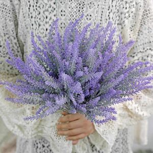 Dekorative Blumen lila Provence Lavendel künstliche Blume Hochzeit Brautstrauß DIY Heimdekoration Korn Weihnachten Kunststoff gefälschte Pflanze