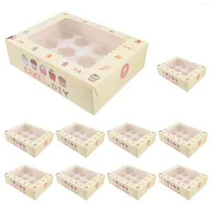 Contenitori da asporto 10 pezzi Scatole per imballaggio di piccole torte Cupcake Caramelle Pasticceria Carta Pasticceria