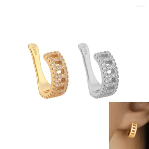 Creolen RYJU 925 Sterling Silber Conch Zirkon Nicht Piercing Clip On Wrap Ohrstulpe Ohrring Für Frauen Mädchen Knorpel 1 Stück