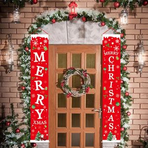 Juldekorationer juldörrdekorationer utomhus hängande banner hus dörr veranda hängande flaggor god julprydnad leveranser 231101