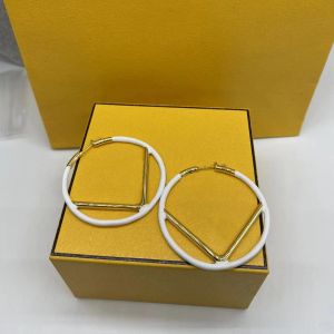 Luxury designer 5CM Hoop Women's drip glue letters 18K gold large circle earrings gift jewelry