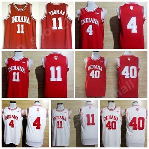 College Basketball Indiana Hoosiers Maglie University Isiah Thomas 11 Victor Oladipo Maglie 4 Cody Zeller 40 Rosso Bianco Uniforme Sport Saldi