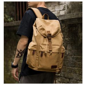 Backpack Canvas Unisex Vintage Casual Rucksack 17 -calowy laptop z USB Port Port Schoolbag Student