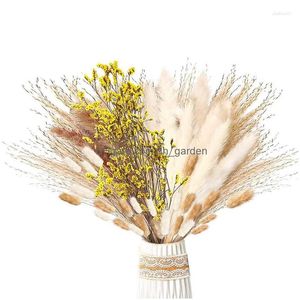 Dekorativa blommor kransar dekorativa blommor pampas gräs torkat 46 styckes set dekoration naturlig bukett arrangemang droppleverans d dhdri