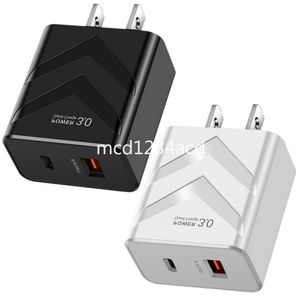 ファーストクイック充電器デュアルポート20W PD USB-CウォールチャージャータイプC QC3.0 EU US AC Home Travel Charger for iPhone 12 13 14 Samsung HTC M1