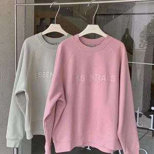 Felpa con cappuccio firmata Ess Felpa con cappuccio moda Felpe casual sportive Felpe con cappuccio classiche allentate FOG2023 Maglione pullover girocollo con stampa riflettente autunno e inverno