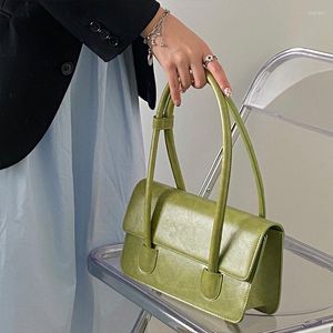 Evening Bags Retro Design Underarm For Women Fashion Oil Wax Leather Ladies Small Tote Shoulder Bag High Quality Female Purse Handbags