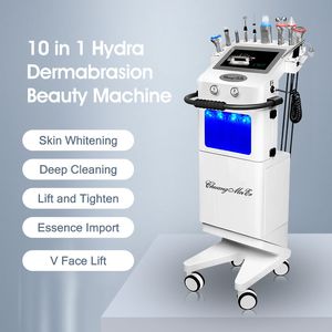 Professional Skin Management Machine 10 in 1 RF Skin Elasticity Improve Ultrasound Face Shaping Ice Hammer Skin Tighten Redness Remove Aqua Jet Bubble Device