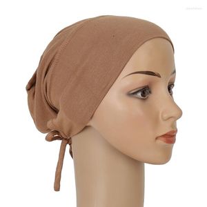 Scarves Fashion Muslim Hat Scarf Plain Strap Modal Cotton Elastic Bottoming Women