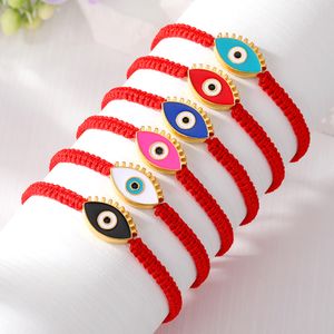 Turquia colorida EyeLash Bracelet Mulheres feitas à mão Red Chain Red Eyes Lucky Beads Bracelets Girl Party Jewelry Gift Casal