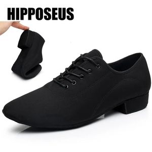 Tanzschuhe für Herren, moderne Tanzschuhe, Jungen, Segeltuch, Latein-/Tango-/Ballsaalschuhe, Gummi/weiche Sohle, niedrige Absätze, Herren-Tanzschuhe, Schwarz, professionell, 231101