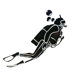 Scuba Diver Vinyl Decal for Diving Tank Fins Personalized Stickers for Diving Tank Novelty Decals for Fins Cars Boat SwimmingPool Accessories Water Sports