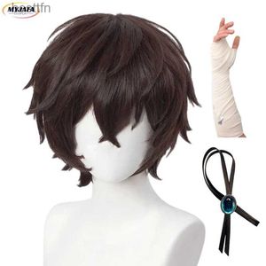 Kostiumy anime Wysoka jakość Dazai OSA Cosplay peruka anime bungo bungo psy cosplay krótko brązowe ciepło odporne na syntetyczne fryzury + peruka capl231101