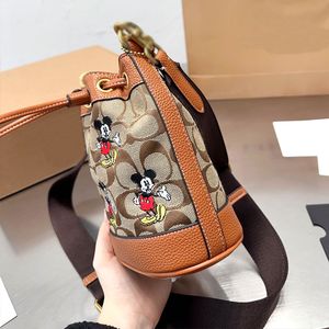 Fashion Designer bag New canvas navy blue line counter custom fabric hardware lining size 15X20cm mini bucket bag Hand-held crossbody bag