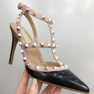 new2020 Rivets Pumps Sexy Pointed Toe High Heels Sandals Leather Woman Shoes Thousands Of Colors Customized EU34-43235i