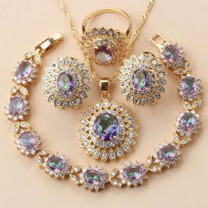 Wedding Jewelry Sets African Wedding Necklace Big Sunflower Jewelry Sets Gold Color Luxury Woman Earrings Charm Bracelet And Ring Bridal Costume 231101