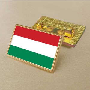 PIN da bandeira da Hungria do Partido 2.5*1,5 cm de zinco de zinco PVC revestido de ouro revestido com medalhão retangular de ouro sem adicionar resina