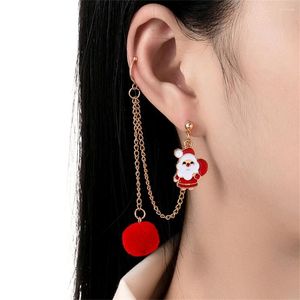 Dangle Brincos Tendência Cor Dourada Longa Eardrop Para Mulheres Moda Papai Noel Árvore de Natal Pingente Jóias Acessórios Presentes de Ano