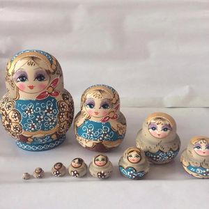 Bambole 10 strati 15 cm Bambole russe Bambole di nidificazione fatte a mano in legno Decorazione della casa Matrioska Bambola Giocattoli educativi Regali di compleanno creativi 231031