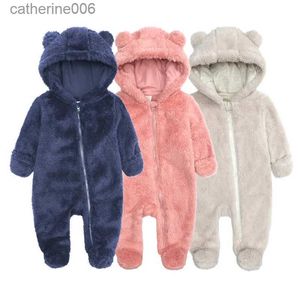 Комбинезоны, одежда для малышей от 0 до 3, 6, 12 месяцев, зимний костюм для новорожденных, комбинезоны для новорожденных девочек, комбинезон с медведем для мальчиков, детское боди с длинными рукавамиL231101