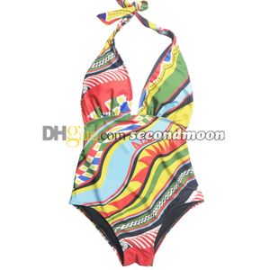 Sexy Backless Swimwear Women Fashion Halter Swimsuit One Piece Beachwear Hot Spring Bathing Suit