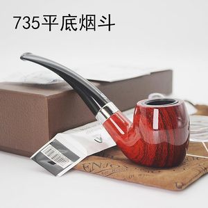 Rökande rör Sanda Flat Bottom Mahogny Colored Gum Wood Pipe SD-735