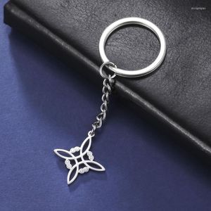 Schlüsselanhänger Amulett Hexenknoten Schlüsselanhänger Edelstahl Schlüsselanhänger Hexerei Symbol Geometrischer Anhänger Auto Geschenk