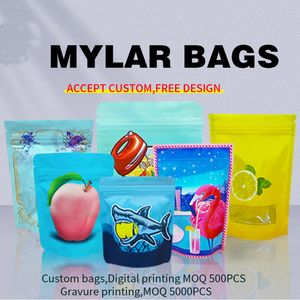 420 Anpassade plastpåsar Mylar Bag 35G Anpassad väska med glansmattmaterial Digitaltryck