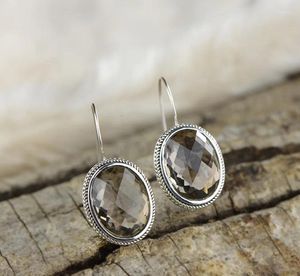 Висячие серьги оптом из стерлингового серебра S925, круглые зажимы для ушей, античный стиль, изысканная красота