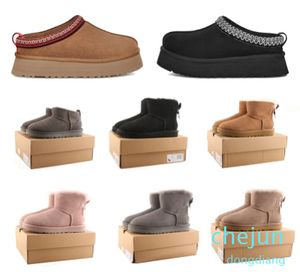 Cali Wave Sport Slipper Homens Mulheres Tamanho Grande 36-46 Tazz Slides Australian Mini Boot Slipper Fur Slides Plataforma Clássica Botas Camurça Lã Botas de Lã de Inverno