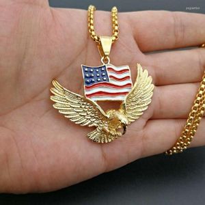 Anhänger Halsketten Mode Persönlichkeit Amerikanische Flagge Tier Adler Rock Hip Hop Halskette Schmuck Zubehör Für Männer Und Frauen