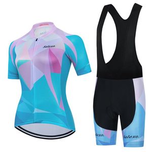 Racing Sets Women Cycling Jersey 2023 Salexo Road Bike Clothing Riding Shirt Short Sleeve Bicycle Clothes Ciclismo Female Mountain