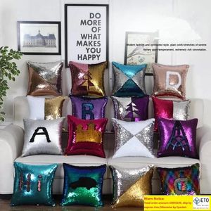 Cushion cover Sequins Pillow Case Cushion Heat printing Sublimation Pillow Cover Throw Cushion Case Magic Reversible