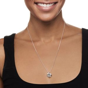 Ожерелье с подвеской в виде узла любви из итальянского стерлингового серебра