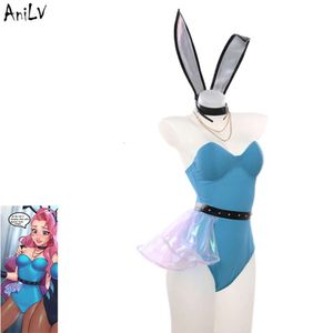 Ani Anime Seraphine Bodysuit Swimsuit Costume Bunny Girl Tight Leotard Swimwear Uniform Pool Party Cosplay cosplay