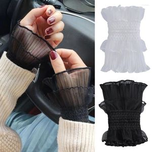 Knee Pads Lace Cuff Scar Cover Fake Sleeve Arm Wristband Elbow Gloves Solid Sweater Decora Three Dimensional Sun Protection