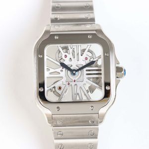 Jakość 10a moda męska Wysoka zegarek Sandos pusta tarcza Przezroczyste plecy Odtworzony ruch mechaniczny Prezent Świąteczny Sahire Mirror 39mm 122625