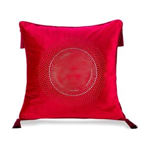 Luxury pillow case designer Cushion cover high quality velvet Fabric crystal Avatar pendant tassel pattern 9 colors size 50*50cm for home decoration new arrives