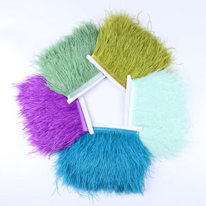 Hot Sale Natural Ostrich Feather Fringe Trim 8-10cm Fluffy Long Feathers Dress Sewing Trimmings Clothes Decor Party Decoration