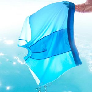 Cuecas de seda de gelo de alta qualidade roupa interior masculina transparente sexy homem calcinha de secagem rápida cuecas boxer na moda