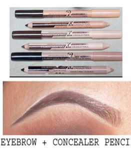 Wholes 48pcslot Maquiagem Eye Brow Menow Makeup Double Function Eyebrow Pencils Concealer Maquillaje16130118