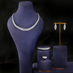 Wedding Jewelry Sets 2023 Selling 4 Piece Set Cubic Zirconia for Women s Party Accessories Dubai Saudi Arabia 231101