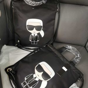 Karl Designer Bag Мужские женщины рюкзак модная нейлоновая сумочка с большими возможностями туристические сумки черный кошелек на плече школьная сумка 38 см.