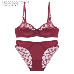 Sexy Set Logirlve Luxury Printing Underwear Set Women Bow Fashion Red Push Up Bra Panties Sets Sexy Lingerie Embroidery Lace Thin Bra SetL231101