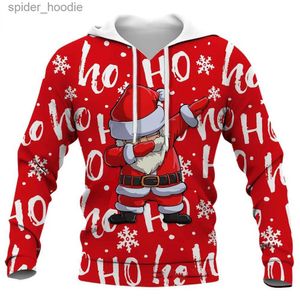 Męskie bluzy bluzy świąteczne bluzy bluzy bluzy Unisex Odzież 3D Santa Tree Graphic Bluza dla mężczyzn Party Mash