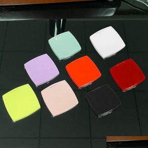 Mirrors Dopamine Color Classic Folding Double Side Mirror Portable Hd Make-Up Magnifying With Flannelette Pouch For Vip Client Drop De Dhogc